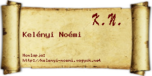 Kelényi Noémi névjegykártya
